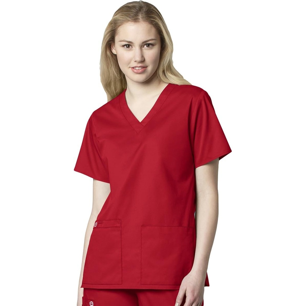 image:imageWonderWink womens Wonderwork Womens Vneck Top Size 2x5x medical scrubs shirts Red 5XLarge US