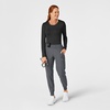 WINK Layers Scrubs for Women, Long Sleeve Silky Tee(Black)