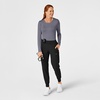 WINK Layers Scrubs for Women, Long Sleeve Silky Tee(Pewter)