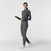 WINK Layers Women’s Watch Window Quarter Zip Scrub Top(Pewter)