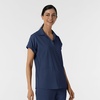 WINK Renew Women’s Flex-n-Reach Collared Scrub Top(Navy)