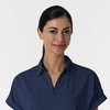 WINK Renew Women’s Flex-n-Reach Collared Scrub Top(Navy)