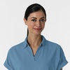 WINK Renew Women’s Flex-n-Reach Collared Scrub Top(Pacific Blue)