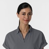 WINK Renew Women’s Flex-n-Reach Collared Scrub Top(Pewter)