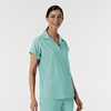 WINK Renew Women’s Flex-n-Reach Collared Scrub Top(Turquoise)