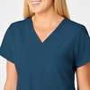 WINK Scrubs for Women, W123, Stylized V-Neck Tops with 5 Pockets(Caribbean)