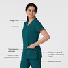 WINK W123 Women’s Basic V-Neck Scrub Top(Caribbean Blue)