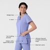 WINK W123 Women’s Basic V-Neck Scrub Top(Ceil Blue)