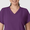 WINK W123 Women’s Basic V-Neck Scrub Top(Eggplant)