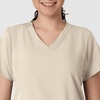 WINK W123 Women’s Basic V-Neck Scrub Top(Khaki)