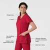 WINK W123 Women’s Basic V-Neck Scrub Top(Red)