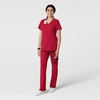 WINK W123 Women’s Basic V-Neck Scrub Top(Red)