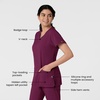 WINK W123 Women’s Basic V-Neck Scrub Top(Wine)