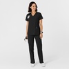 WINK Women’s Women’s Flex-n-reach Side Panel V-neck Scrub Top(Black)