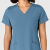 WINK Women’s Women’s Flex-n-reach Side Panel V-neck Scrub Top(Pacific Blue)