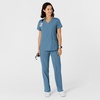 WINK Women’s Women’s Flex-n-reach Side Panel V-neck Scrub Top(Pacific Blue)