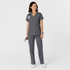 WINK Women’s Women’s Flex-n-reach Side Panel V-neck Scrub Top(Pewter)
