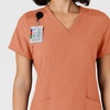 WINK Women’s Women’s Flex-n-reach Side Panel V-neck Scrub Top(Terracotta)