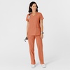 WINK Women’s Women’s Flex-n-reach Side Panel V-neck Scrub Top(Terracotta)