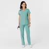 WINK Women’s Women’s Flex-n-reach Side Panel V-neck Scrub Top(Turquoise)