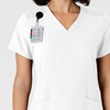 WINK Women’s Women’s Flex-n-reach Side Panel V-neck Scrub Top(White)