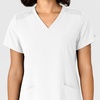 WINK Women’s Women’s Flex-n-reach Side Panel V-neck Scrub Top(White)