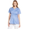 WINK WonderWORK Maternity Mock Wrap Scrub Top, Ceil Blue, 3XL