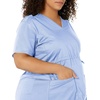 WINK WonderWORK Maternity Mock Wrap Scrub Top, Ceil Blue, 3XL