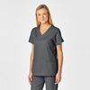 WINK WonderWORK Women’s Shaped V-Neck Scrub Top(Pewter)
