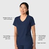 Wink Boundless Women’s 2-Pocket V-Neck Scrub Top(Navy)