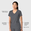 Wink Boundless Women’s 2-Pocket V-Neck Scrub Top(Pewter)