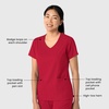 Wink Boundless Women’s 2-Pocket V-Neck Scrub Top(Red)