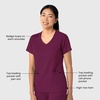 Wink Boundless Women’s 2-Pocket V-Neck Scrub Top(Wine)