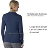 Wink Layers Women’s Long Sleeve Mock Neck Silky Tee(Navy)