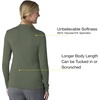 Wink Layers Women’s Long Sleeve Mock Neck Silky Tee(Olive)