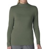 Wink Layers Women’s Long Sleeve Mock Neck Silky Tee(Olive)