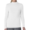 Wink Layers Women’s Long Sleeve Mock Neck Silky Tee(White)