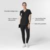Wink Renew Women’s Flex-n-Reach V-Neck Raglan Scrub Top(Black)