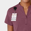 Wink Renew Women’s Mandarin Collar Scrub Top(Wine Heather)