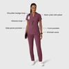 Wink Renew Women’s Mandarin Collar Scrub Top(Wine Heather)