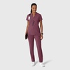 Wink Renew Women’s Mandarin Collar Scrub Top(Wine Heather)
