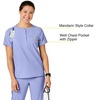 Wink Renew Women’s Mandarin Collar Tuck-in Scrub Top(Ceil Blue)