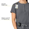 Wink Renew Women’s Mandarin Collar Tuck-in Scrub Top(Pewter)