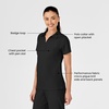Wink W123 Women’s Collar Scrub Top(Black)