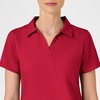 Wink W123 Women’s Collar Scrub Top(Red)