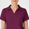 Wink W123 Women’s Collar Scrub Top(Wine)