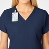 Wink W123 Women’s Flex Back Stylized V-Neck Scrub Top, Navy, 2X