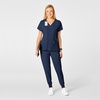 Wink W123 Women’s Flex Back Stylized V-Neck Scrub Top, Navy, 2X