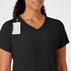 Wink W123 Women’s Y-Neck Wrap Scrub Top(Black)
