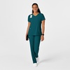 Wink W123 Women’s Y-Neck Wrap Scrub Top(Caribbean Blue)
